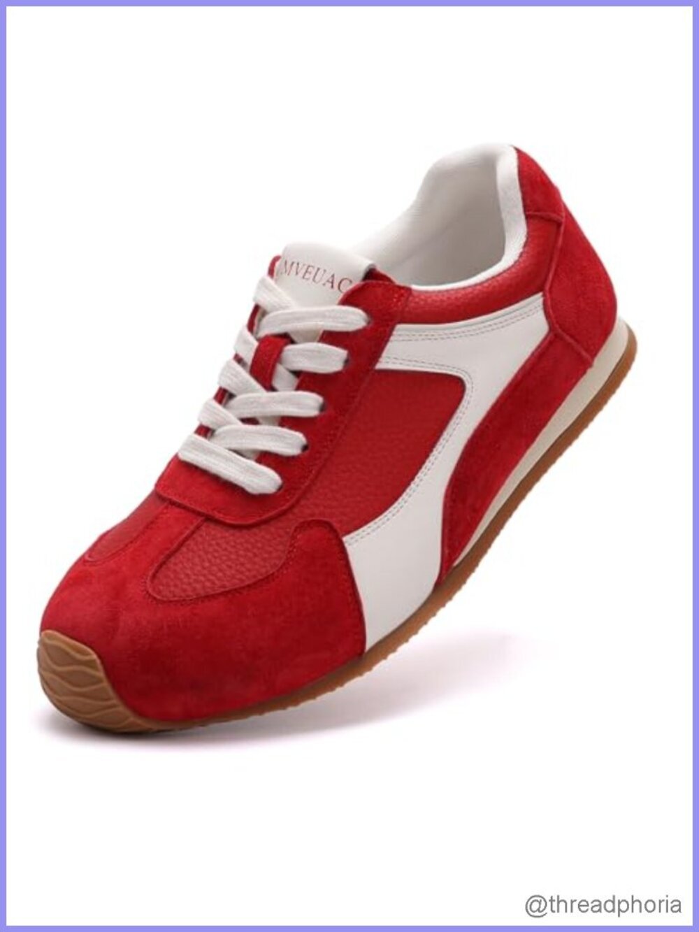 Women's Fashion Sneakers Non-Slip Walking Shoes Memory Foam Lace-Up Leather